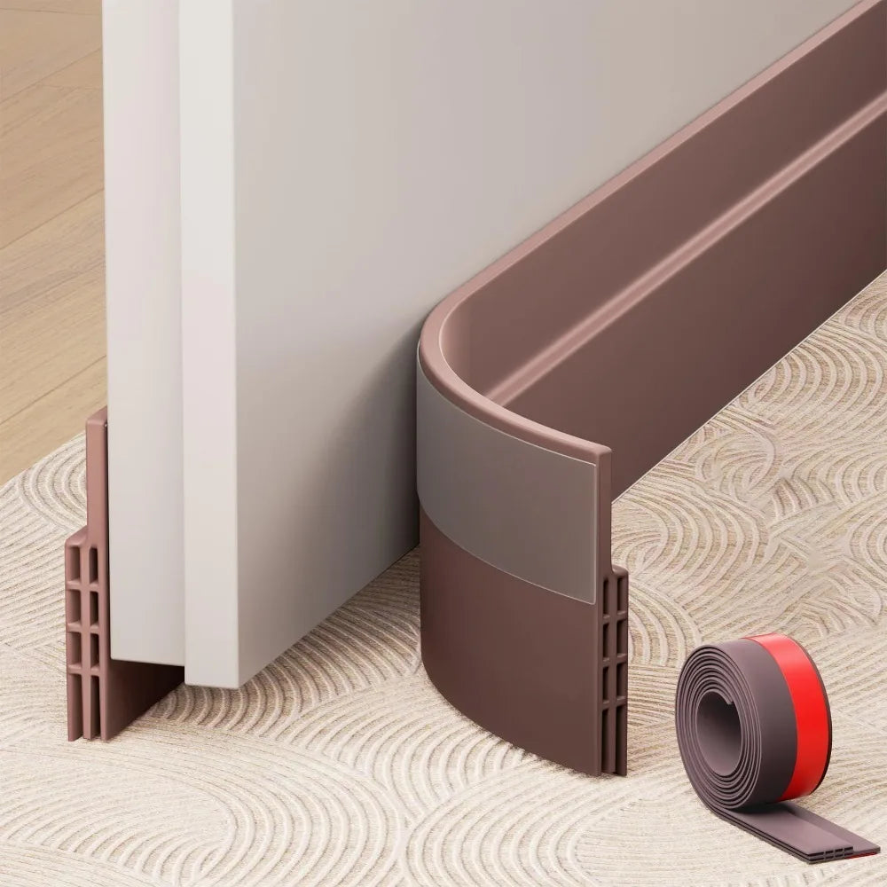 Soundproof Door Bottom Sealing Strip Insect Prevention Self-adhesive Draught Excluder Home 100cm Door Draft Stopper Dorm Oasis Select Brown