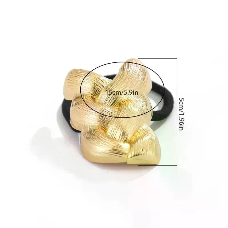 Metal Braid Hair Tie Fashion Elastic Hair Rope For Women Girls Daily Ponytail Styling Hair Accessories 메탈 브레이드 헤어 타이 Oasis Select