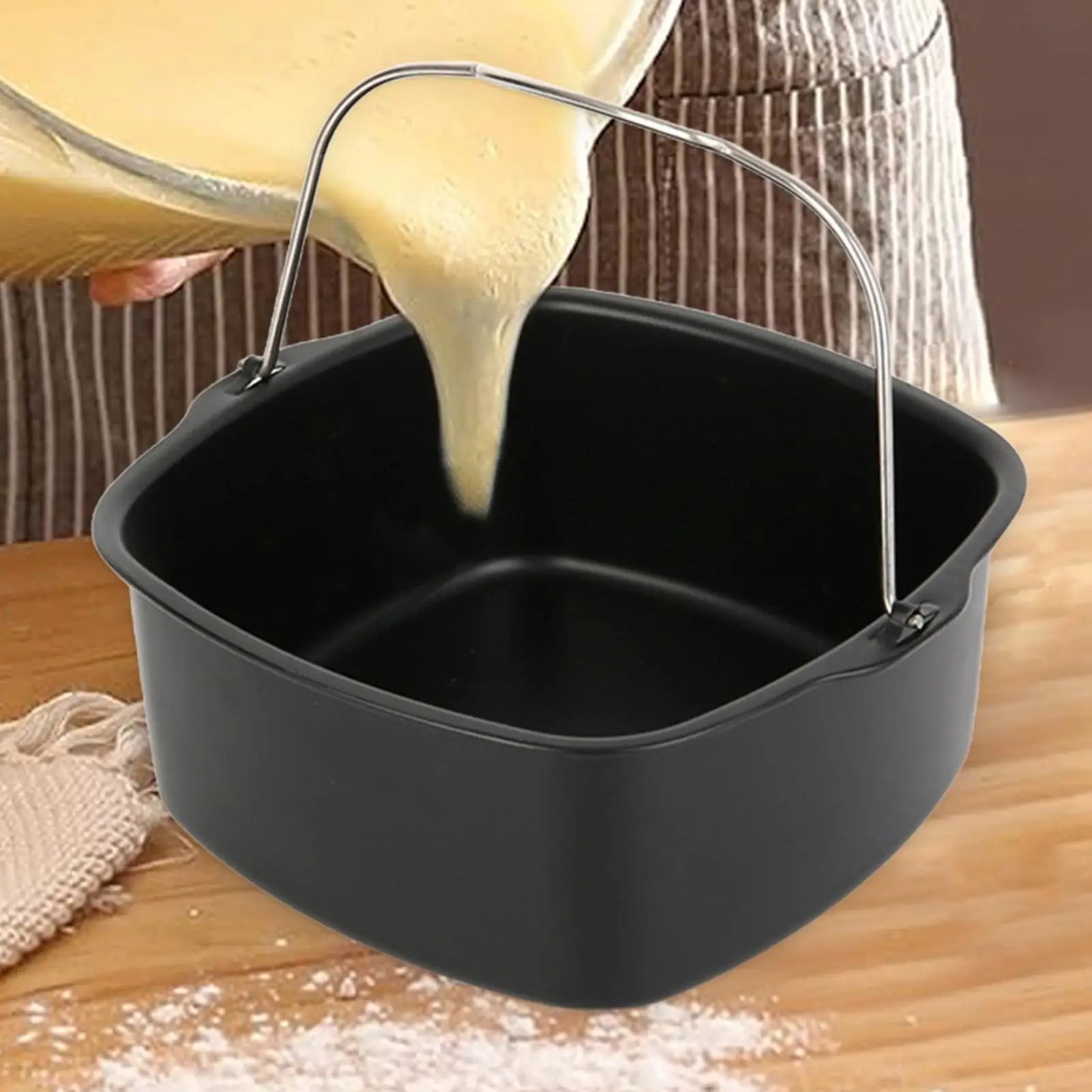 Air Fryer Cake Barrel Pans Tray Basket Cake Mold Baking Barrel Heat Resistant Kitchen Cooking Tool for Brownies Casata Home Oasis Select
