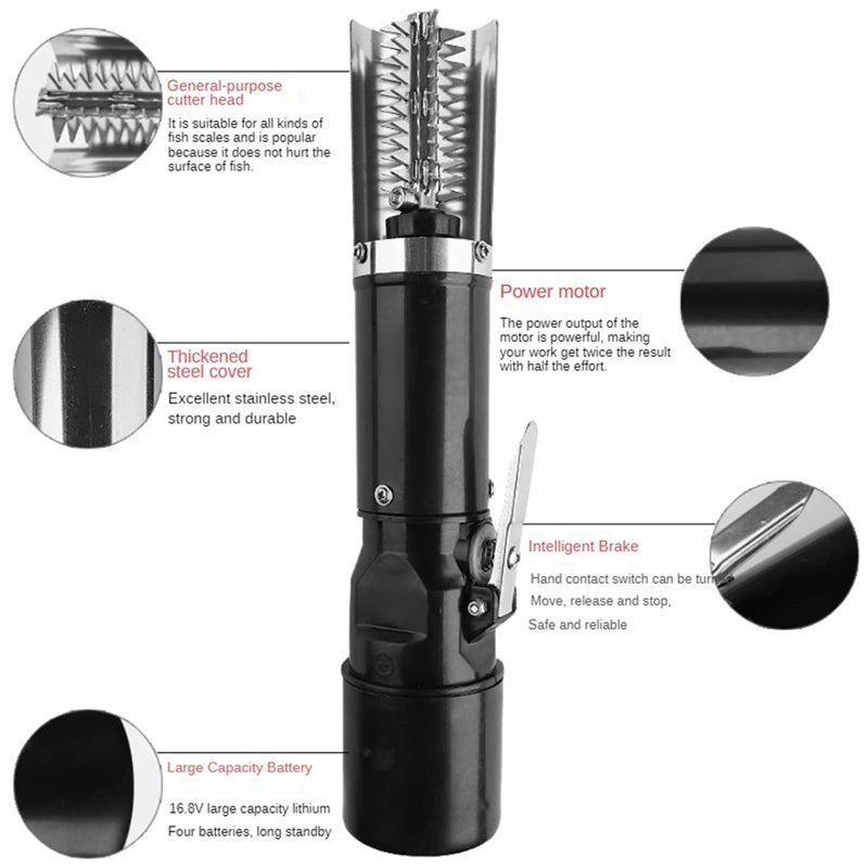 Electric Fish Scale Remover, Cordless Fish Scale Scraper Cleaner, Waterproof Portable Fish Scaler Tool Oasis Select