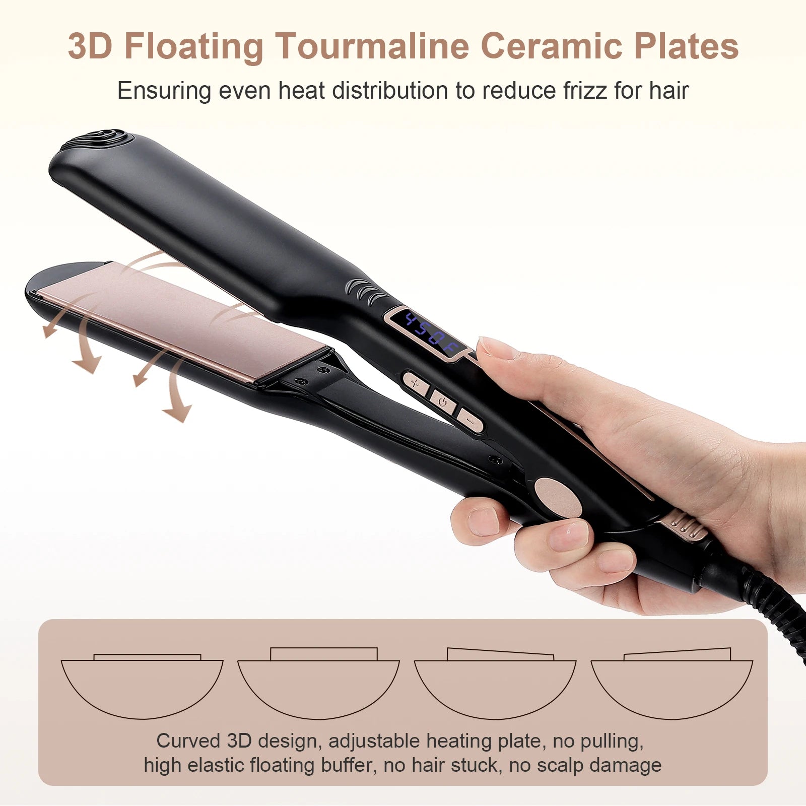 2-in-1 Hair Straightener & Curler | 10s Heat, 12 Temps