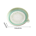 Grating Plate Ceramic Handmade Kitchen Tool Multifunctional Garlic Grater Dish for Home Kitchen Chocolate Onion Lemon Fruits Oasis Select Green