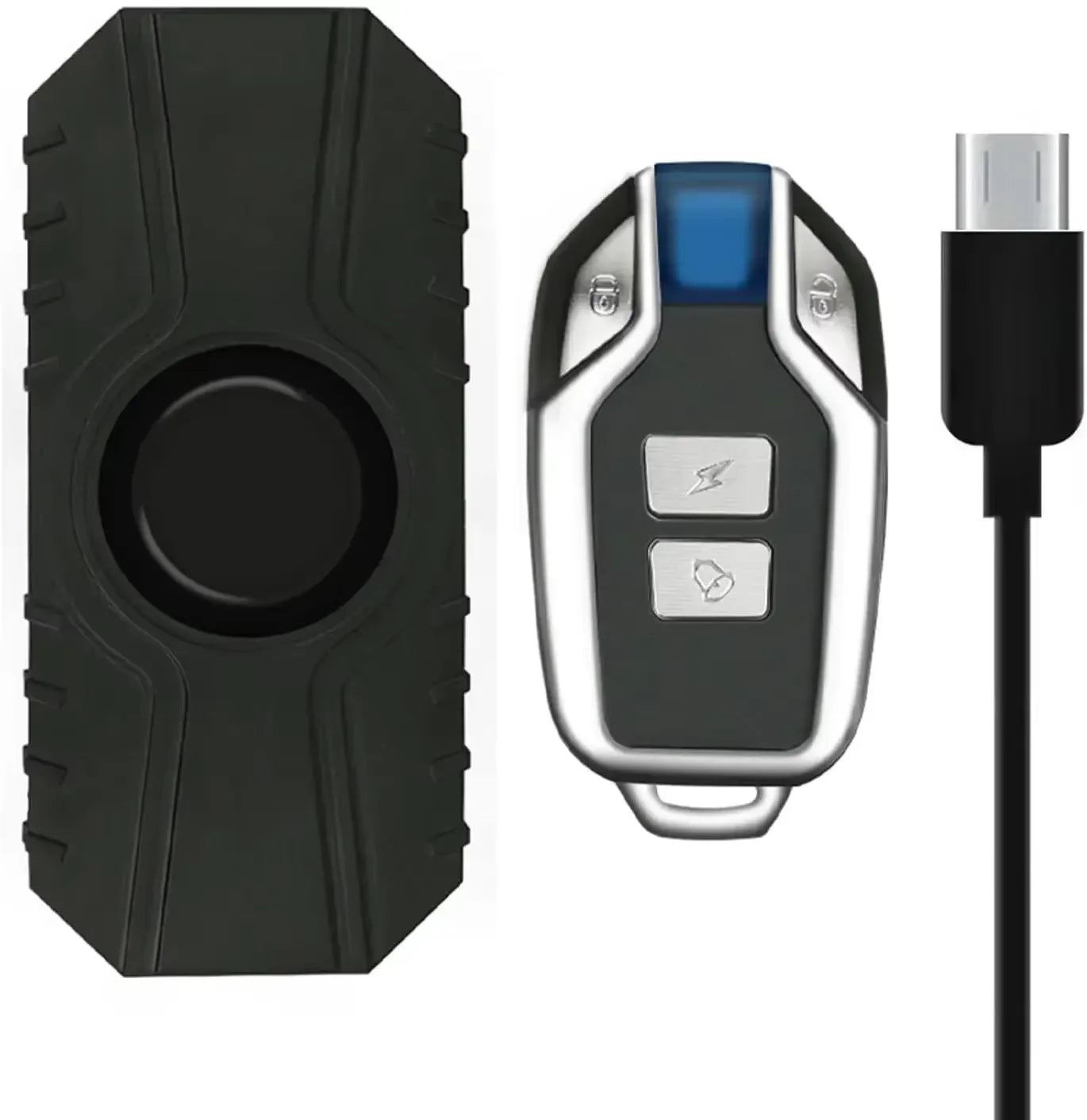 Motorcycle Alarm Wireless Vibration Bicycle Alarm USB Rechargeable Remote Anti-Theft Motobike Security Detector System Alarm Oasis Select black