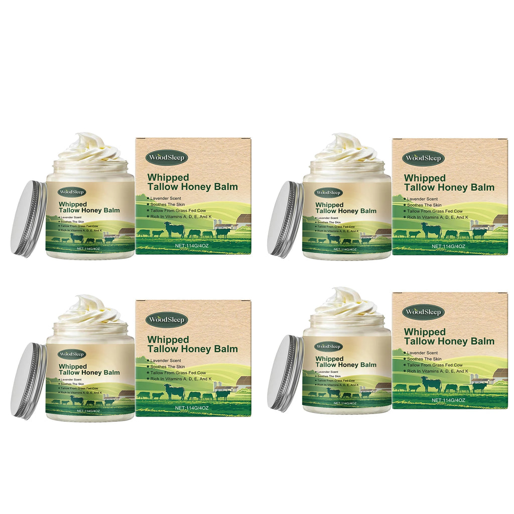 Beef Tallow Honey Body Cream Deep Moisturizing Nourishing For Dry Skin Daily Body Care Hydrating Non Greasy Skin Care Lotion Oasis Select 4 X 114g boxed