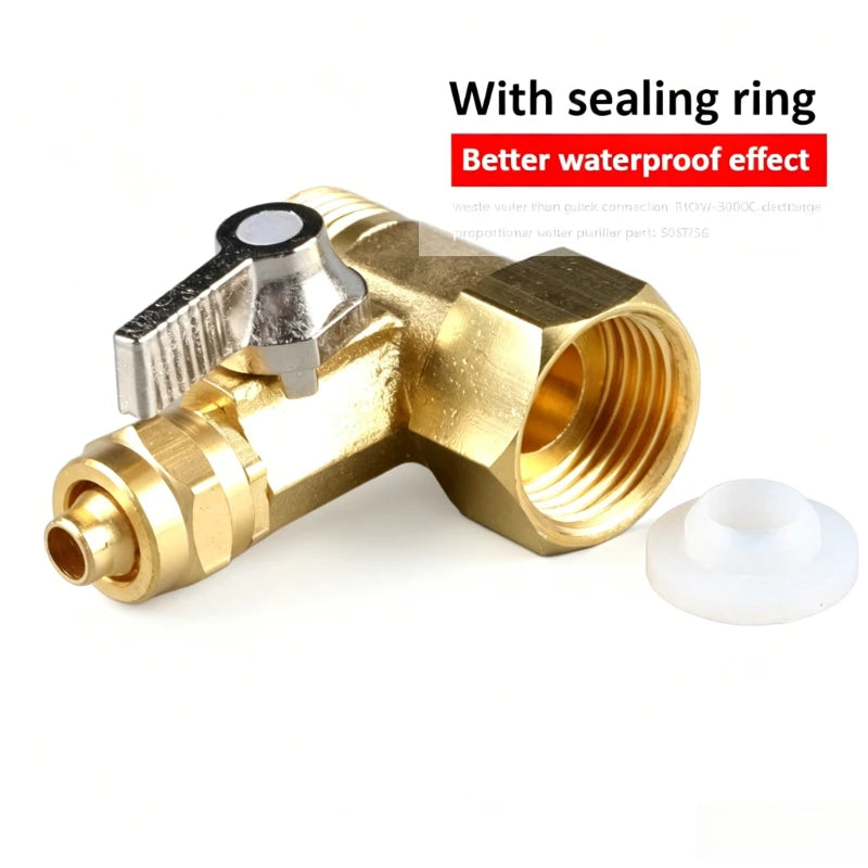 Brass Ball Valve 1/2 Inch To 3/8 Inch Gardening Water Ball Valve Faucet Connector Water Purifier Adapter Hardware Accessories Oasis Select