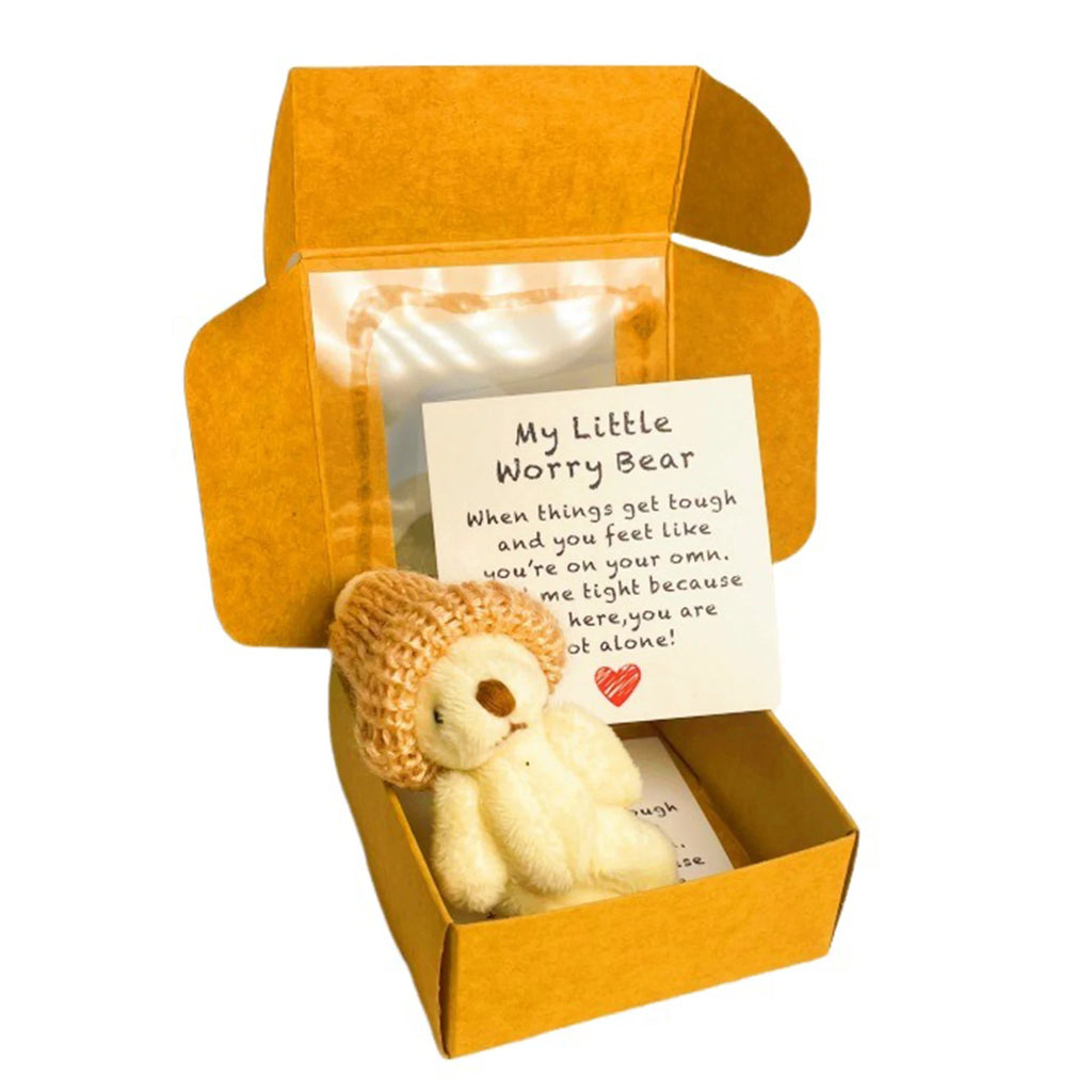 Mini Plush Bear in a Box with Inspirational Card | Cute Gift