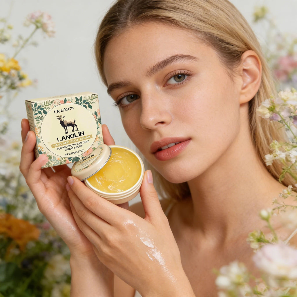 Lanolin Hand and Foot Moisturizing Cream for Dry Rough Skin Anti Cracked Improve Dry Peeling Skin Repair Barrier Skin Care 20g Oasis Select