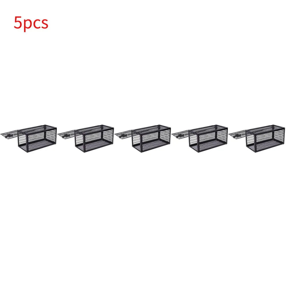 Household Metal Mousetrap Self-locking Mousetrap Safe Firm Iron Net Household Mouse Catcher Indoor Outdoor Rat Trap Rat Cage Oasis Select 5pcs