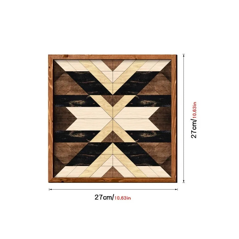 Wall Stickers Wooden Frame Paintings Nordic Style Geometric Patterns Living Room Bedroom Study Decoration Oasis Select MZ450-A model