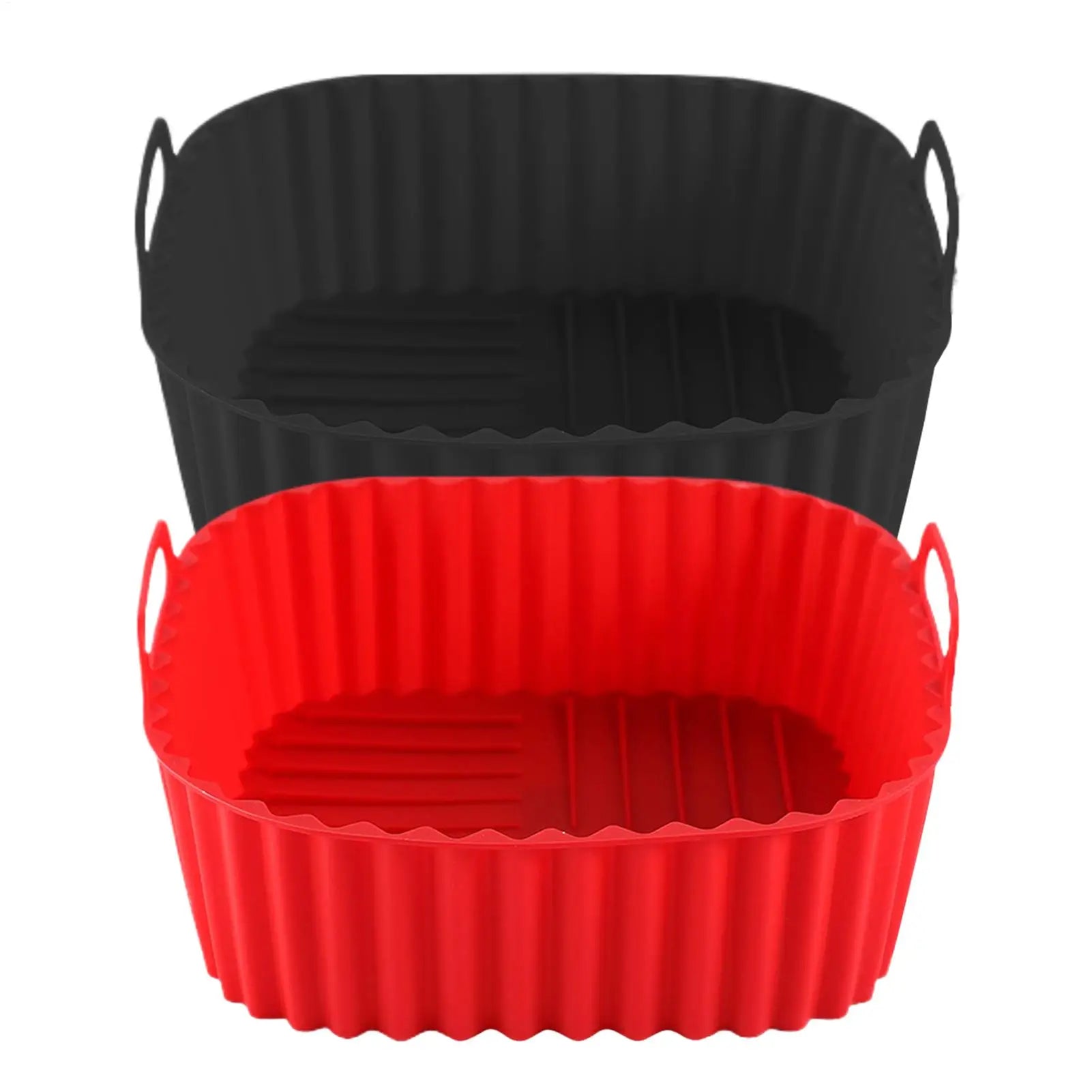 Silicone Air Fryer Pot Tray Food Safe Reusable Square BBQ Barbecue Pad Plate Airfryer Oven Baking Mold Basket Pan for Kitchen Oasis Select