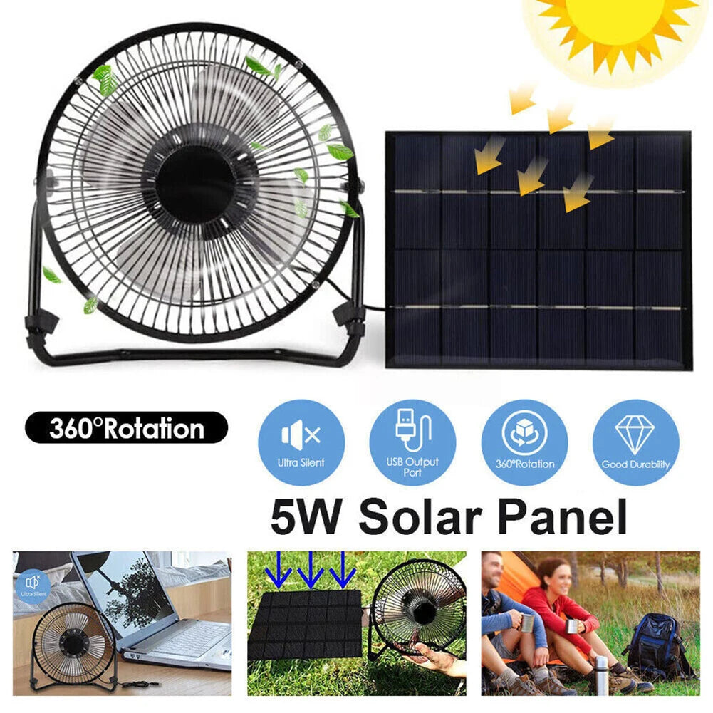 Outdoor Solar Fan Portable USB Solar Fan Environmentally Friendly Materials Outdoor Activities For Mobile Phones Oasis Select