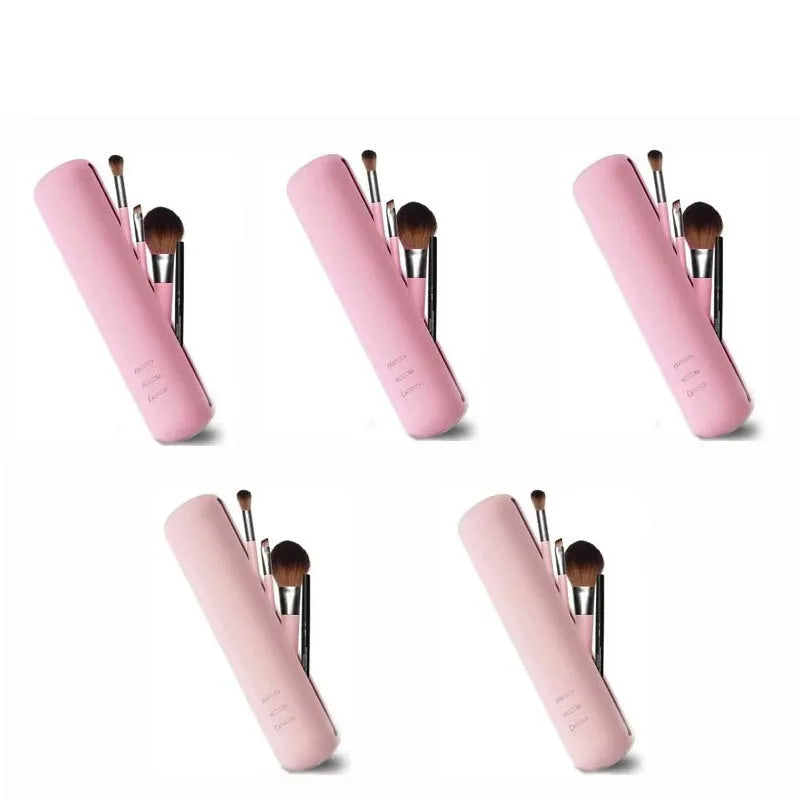 1/5pcs Silicone Brow Pencil Case Makeup Brush Eyeshadow Brush Storage Set Dust-Proof Simple Portable Travel Bag Specific Oasis Select 04-05-5pcs