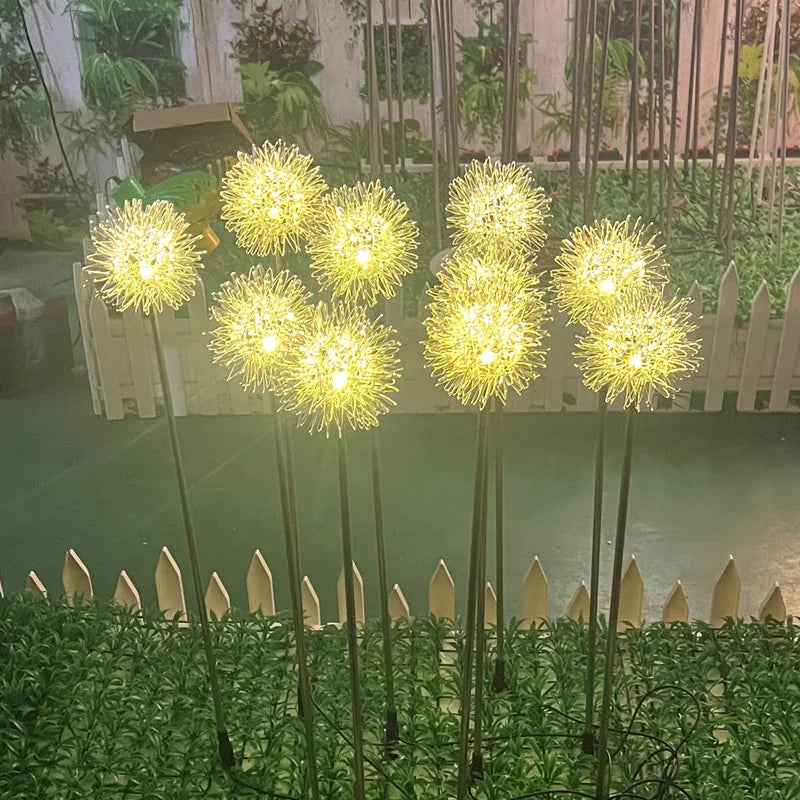 LED Dandelion Lamp Aluminum Wire Ball Outdoor Waterproof Outdoor Aluminum Wire Ball Luminous Round Ball Lawn Reed Ground Lamp Oasis Select