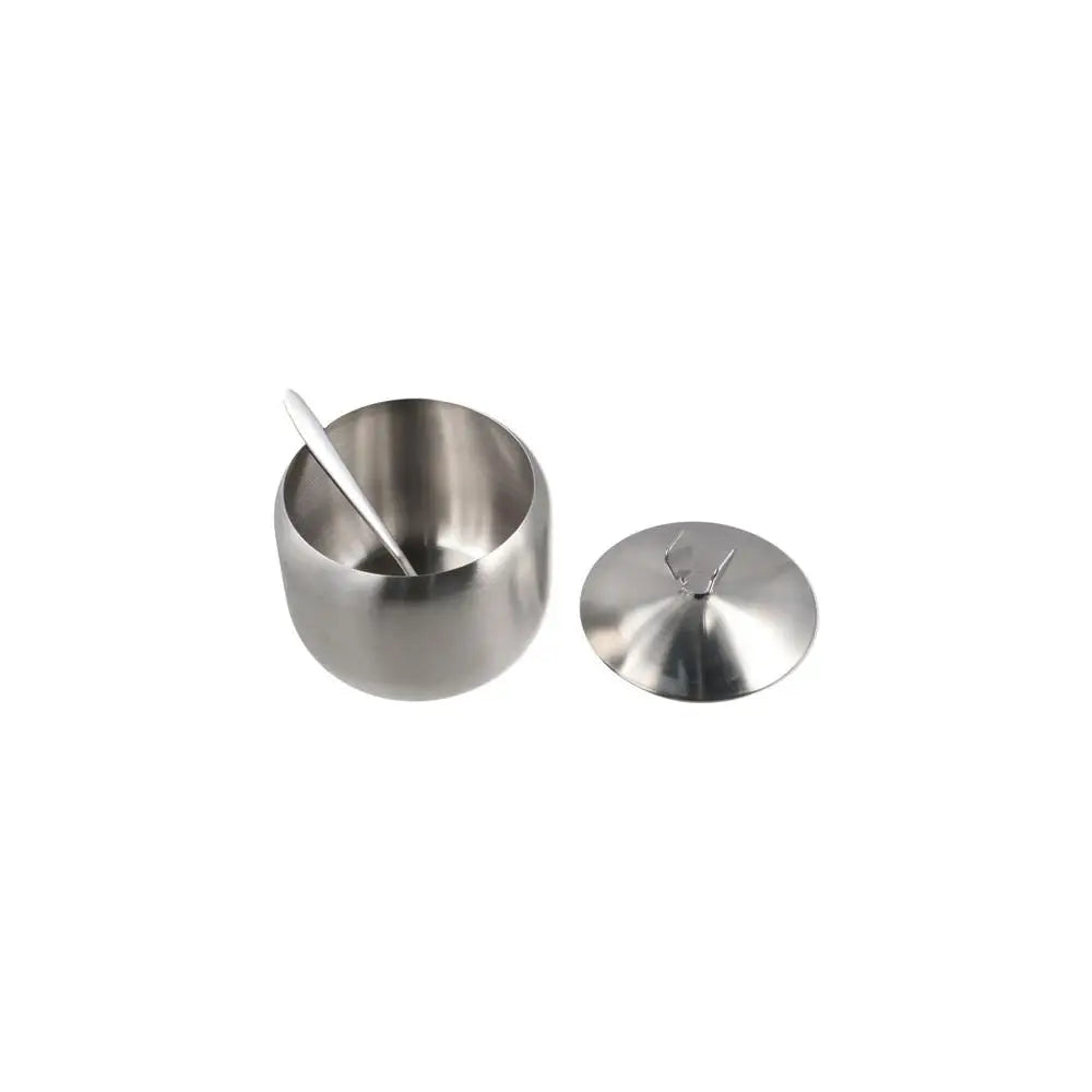 Stainless Steel Sugar Bowl with Lid & Spoon | Gold & Silver Sugar Bowl & Spice Jar Oasis Select