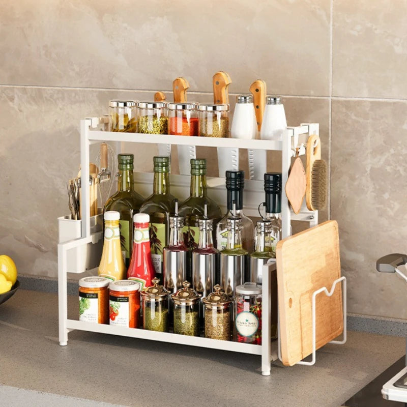 Kitchen seasoning rack Multifunctional countertop seasoning jar Chopsticks cartridge Knife holder Cutting board rack Kitchenware Oasis Select