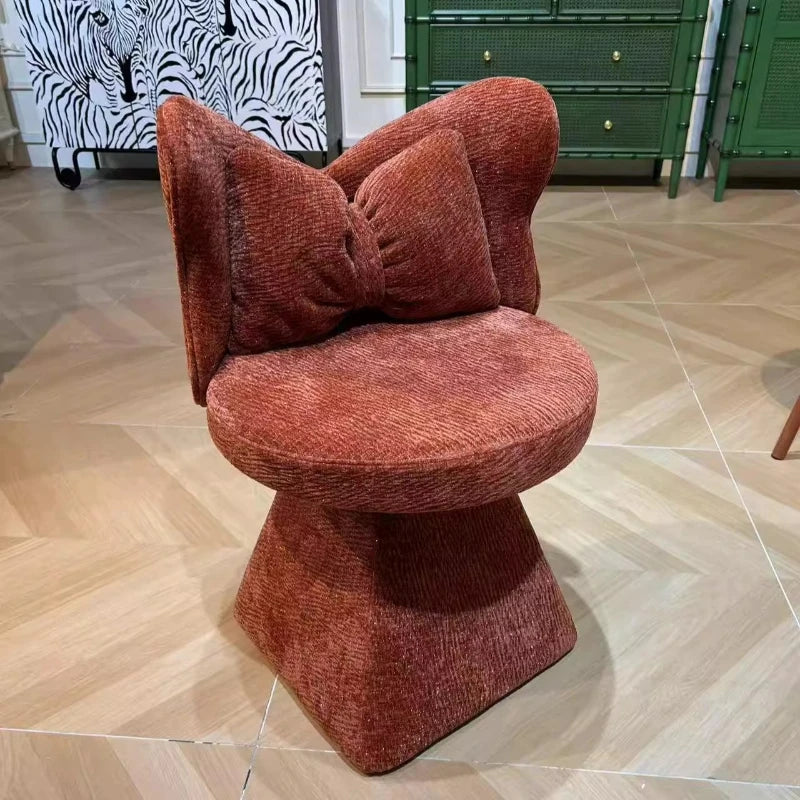 Premium butterfly makeup chair French dresser chair cloakroom backrest stool antique rotatable dining chair Oasis Select
