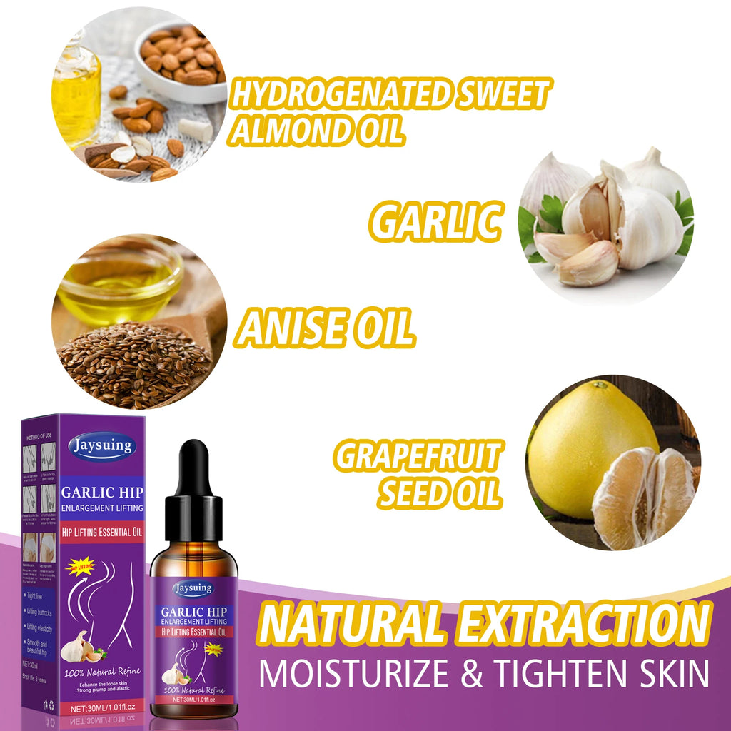 Hip Lifting Garlic Massage Oil – Firms, Tones & Hydrates Body Firming Oil Oasis Select
