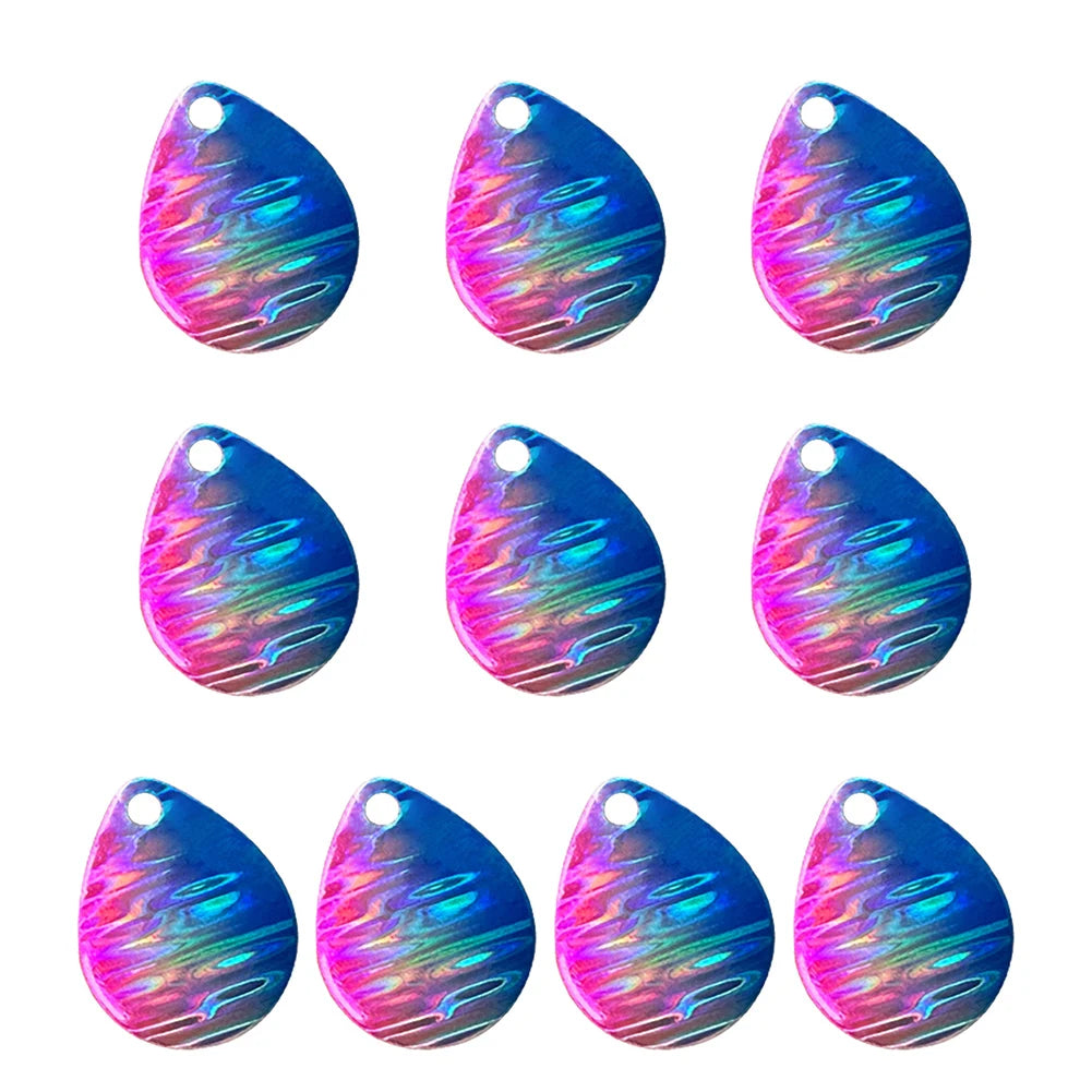 DIY Fishing Lure Components Carpfishing Colorful Lures DIY Fishing Lures 10pcs Spinner Blades Attraction To Big Fish Oasis Select blue powder