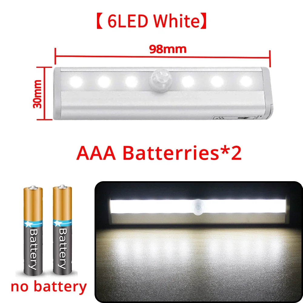 PIR Motion Sensor Cabinet Light – 6 or 10 LED Night Light
