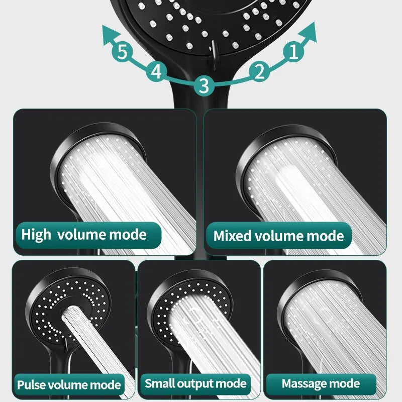 Shower Head High Pressure 5 Modes Adjustable High Pressure Water Saving Shower Head Bathroom Accessories Oasis Select