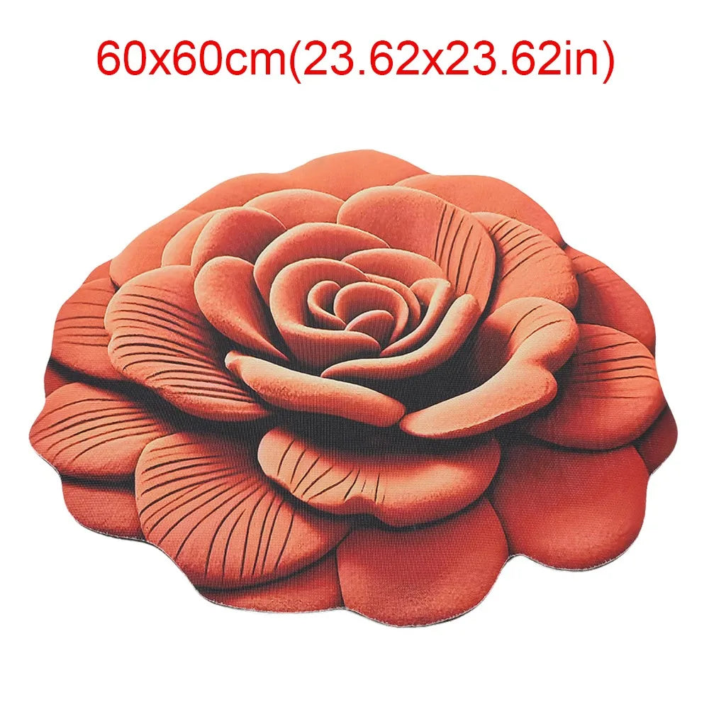 Peony Flower Shaped Non-Slip Floor Mat | Soft Absorbent Rug
