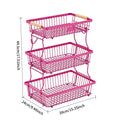 Fruit basket restaurant snack storage fruit basket wrought iron kitchen countertop removable fruit and vegetable storage basket Oasis Select Rose red three