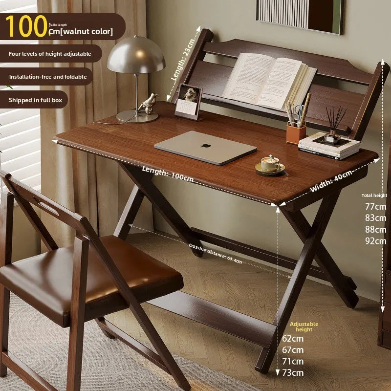 Foldable desk Small apartment Multifunctional household children's table Living room dining table solid wood study table Oasis Select