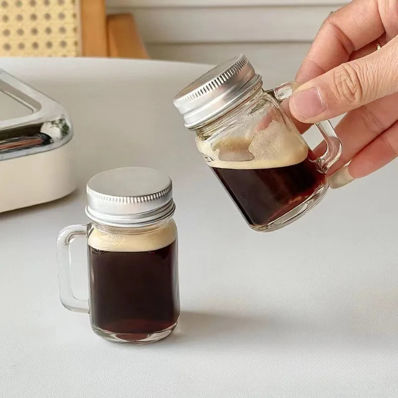 2/4/6Pcs 35ml Mini Glass Sealed Bottle for Jam Honey Coffee Concentrate Milk Juice Leakproof Bottle with Lid Portable Empty Jar Oasis Select