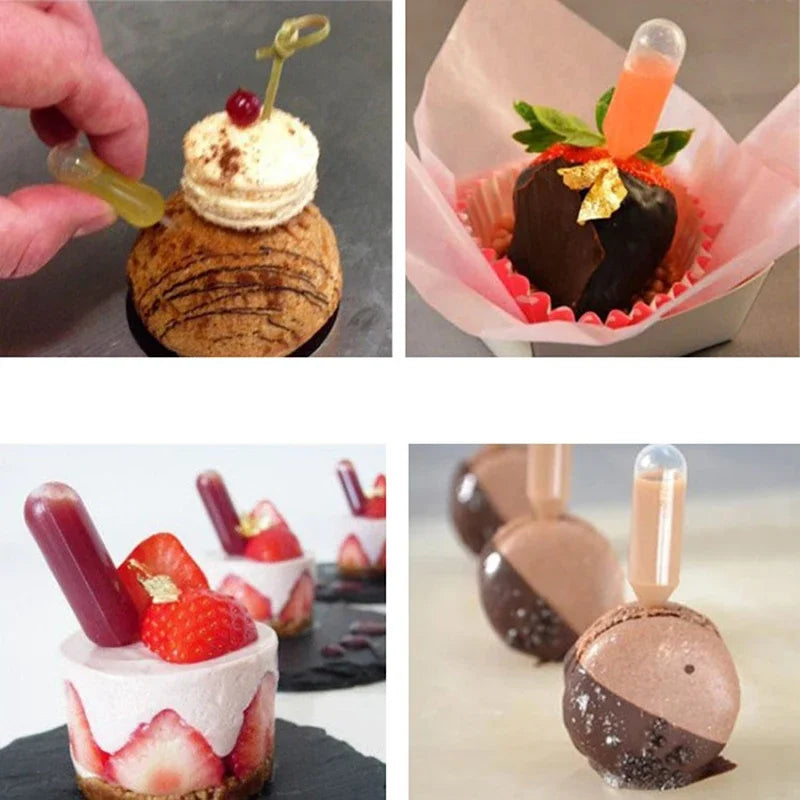 50Pcs Transparent Disposable Straw 4ml for Ice Cream Jelly Milkshake Food Packaging Party Supplies Droppers Oasis Select