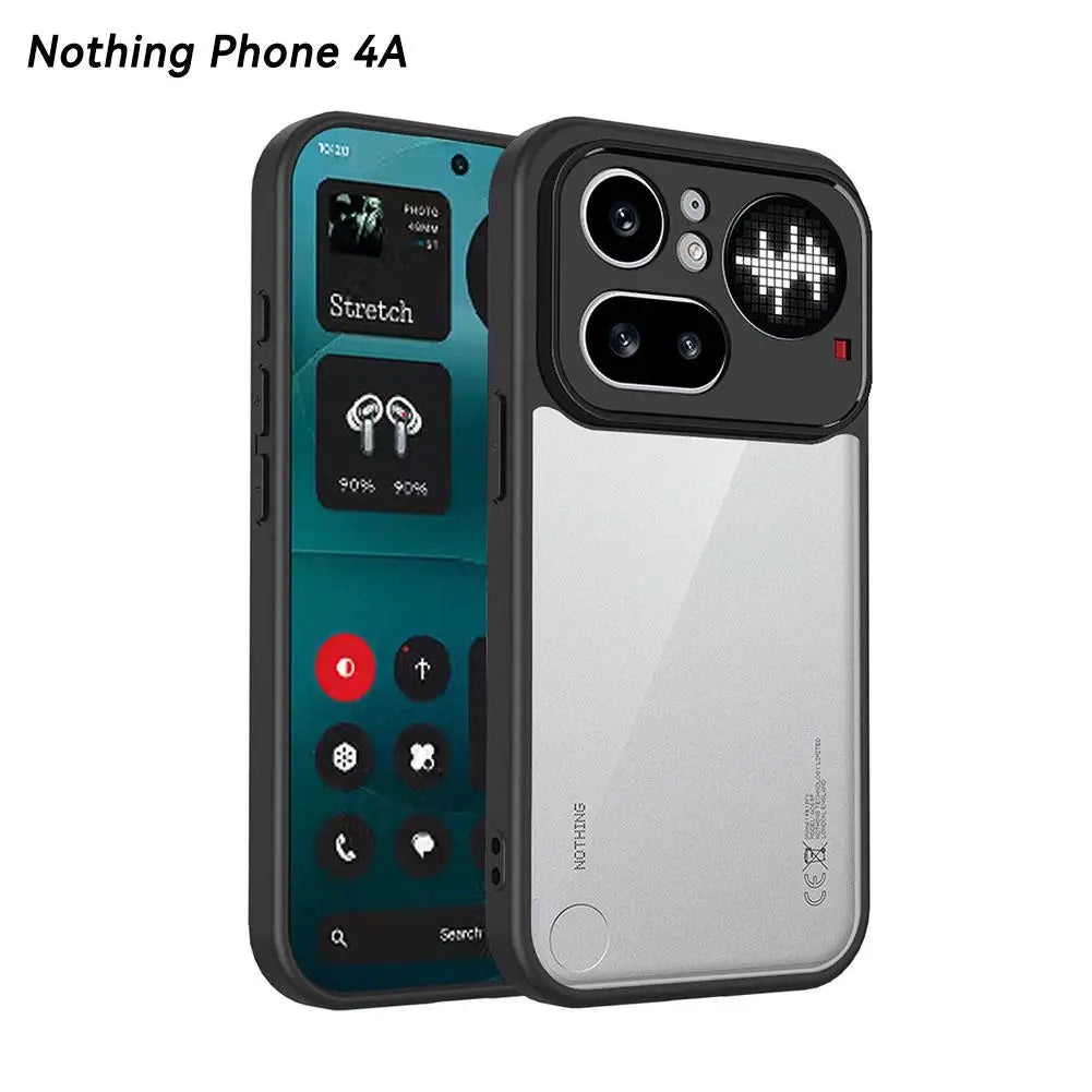 Transparent Matte TPU Silicone Case For Nothing Phone 4A/4A Pro Shockproof Bumper Protection Anti Fingerprint Phone Accessories Oasis Select black 4A