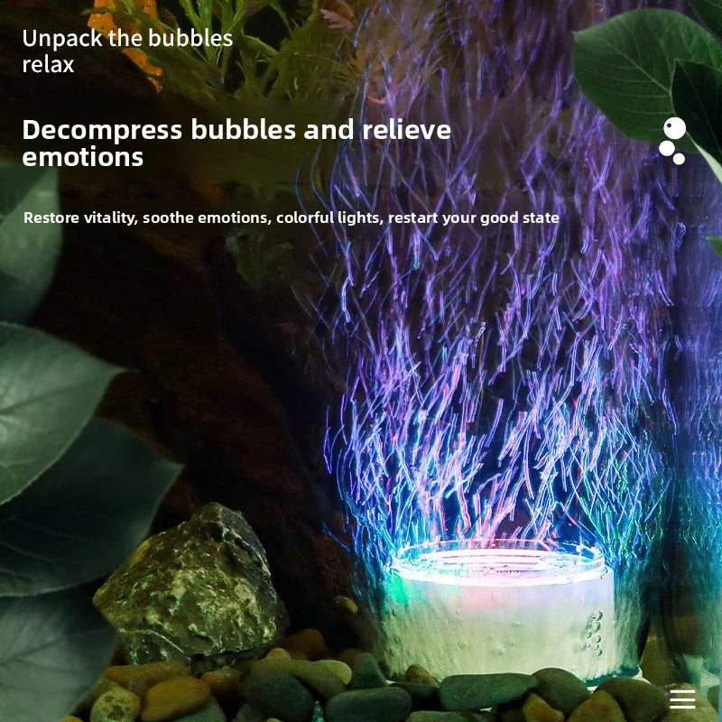 Aquarium LED Oxygen Pump Light | Color Changing Fish Tank Lamp