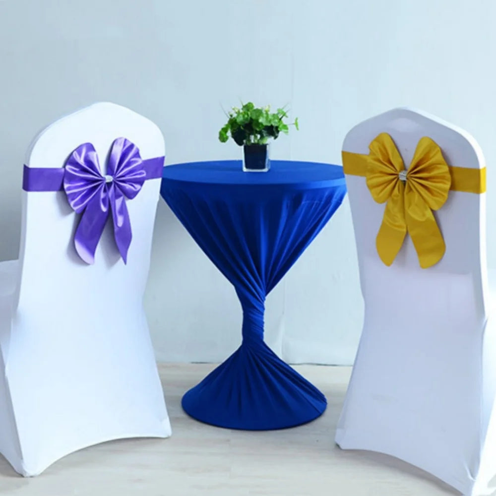 New Sashes Elastic Bow Tie Ready Made Chair Sashes Band For Wedding Party Hotel Banquet Event Decoration Oasis Select
