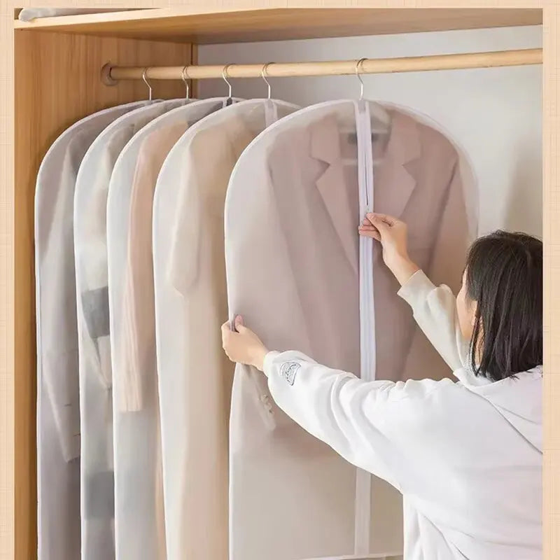 3/6pcs Moth Proof Garment Bags with Zip Washable Dust-Resistant Hanging Cover for Coats Wedding Dresses Closet Storage Organizer Oasis Select