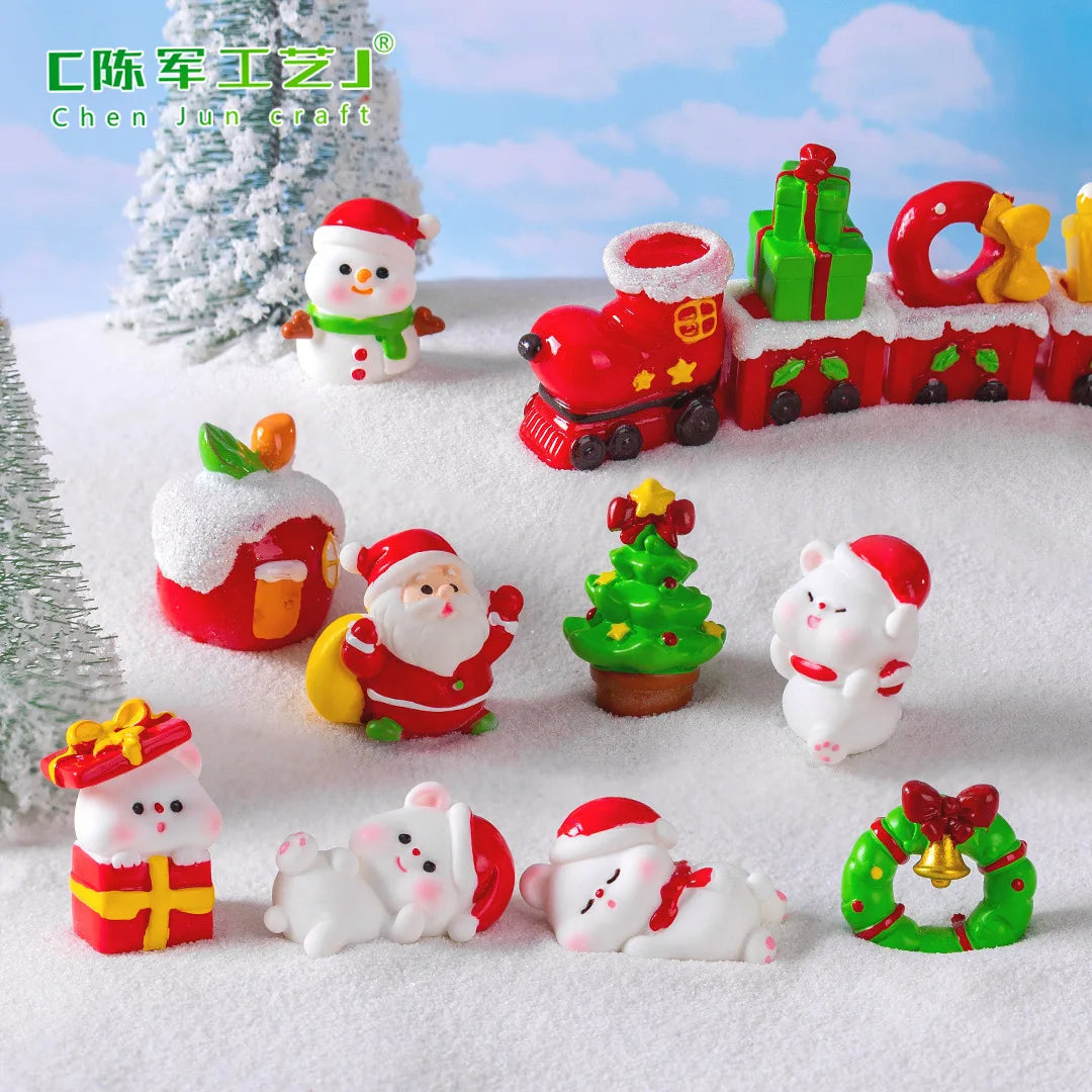 Christmas Resin Figurine Ornament – Santa, Snowman & Bear