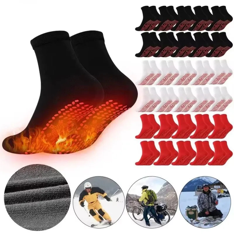 1/2/4/6pairs Self-Heating Socks Winter Warm Thermal Health Care Socks Slimming Health Short Sock Magnetic Therapy Health Sock Oasis Select