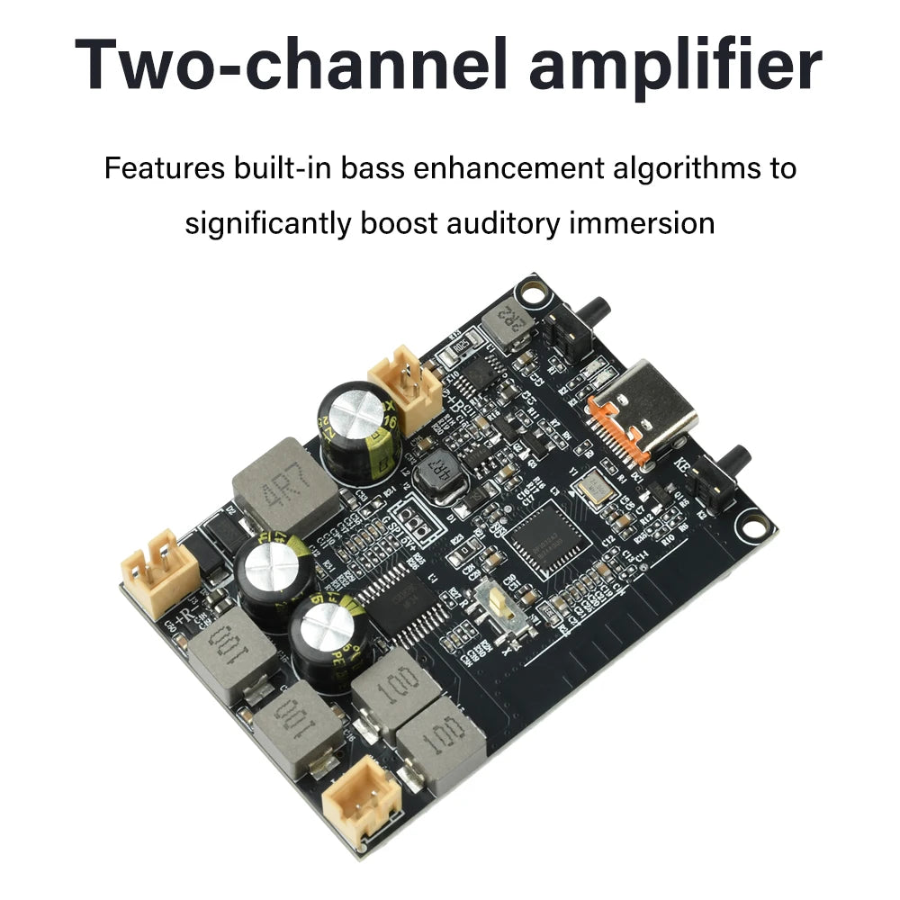 DC 5V TWS Bluetooth Amplifier Module 2X10W Dual Channel Bass Enhancement Algorithm Bluetooth Amplifier Board Type-C Interface Oasis Select