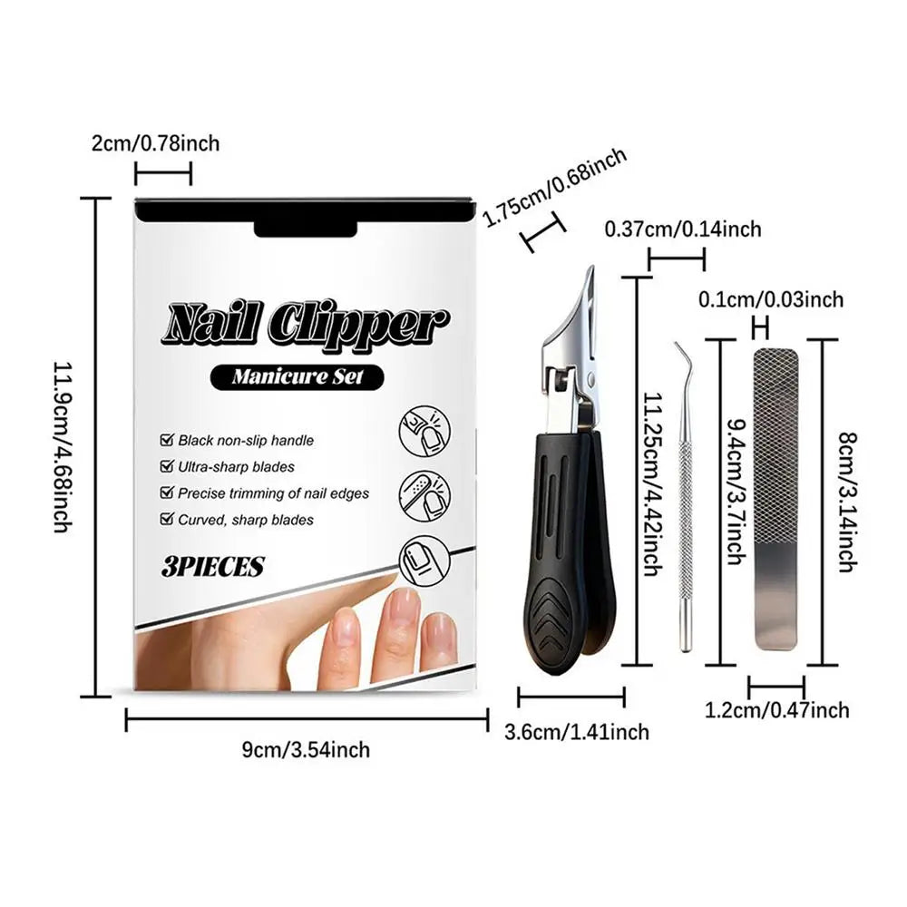 Angled Nail Clippers | Wide Opening Anti-Splash Trimmer Set Nail Clipper Set Oasis Select China Mainland Black