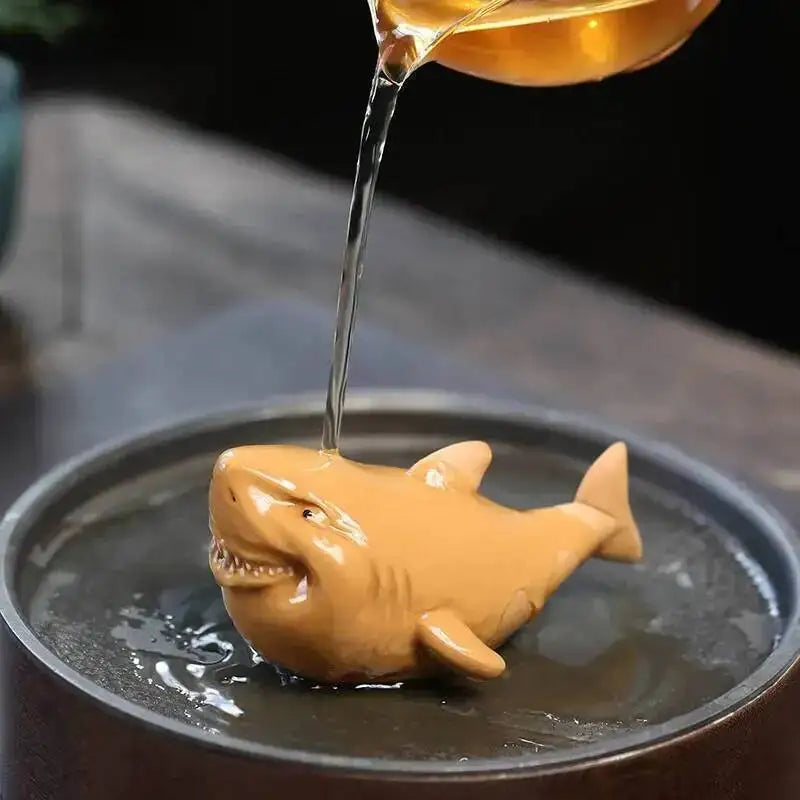 Original Ore Purple Clay Giant Tooth Shark Cute Tea Pet Ornament Premium Tea Play Small Tea Play Decoration Чаепитие Oasis Select