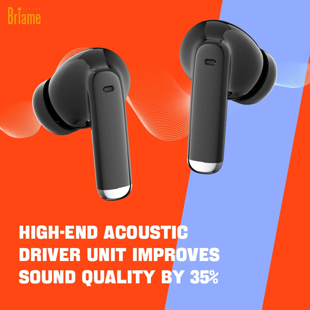 Briame Mini Bluetooth Earphones Wireless In-Ear Headphones with Microphone for Sports And Running Hifi Sound Headset Game Black Oasis Select