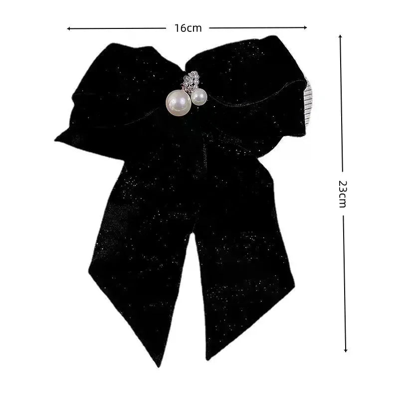 Fashion Temperament Velvet Bow Hairpin For Women Sweet Princess Headdress Back Of The Head Hair Clip New Year Hair Accessories Oasis Select