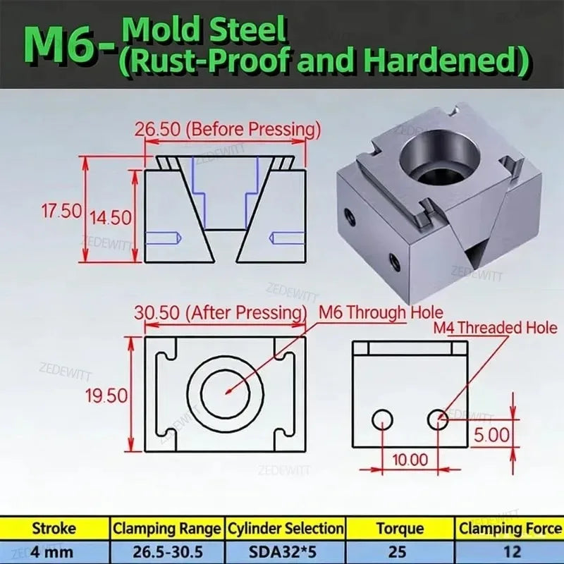 Bench Vise High Precision CNC M6 M8 M10 M12 M14 M16 OK Vise Wedge Clamps Modular Single Bilateral Vise For Industrial Machining Oasis Select