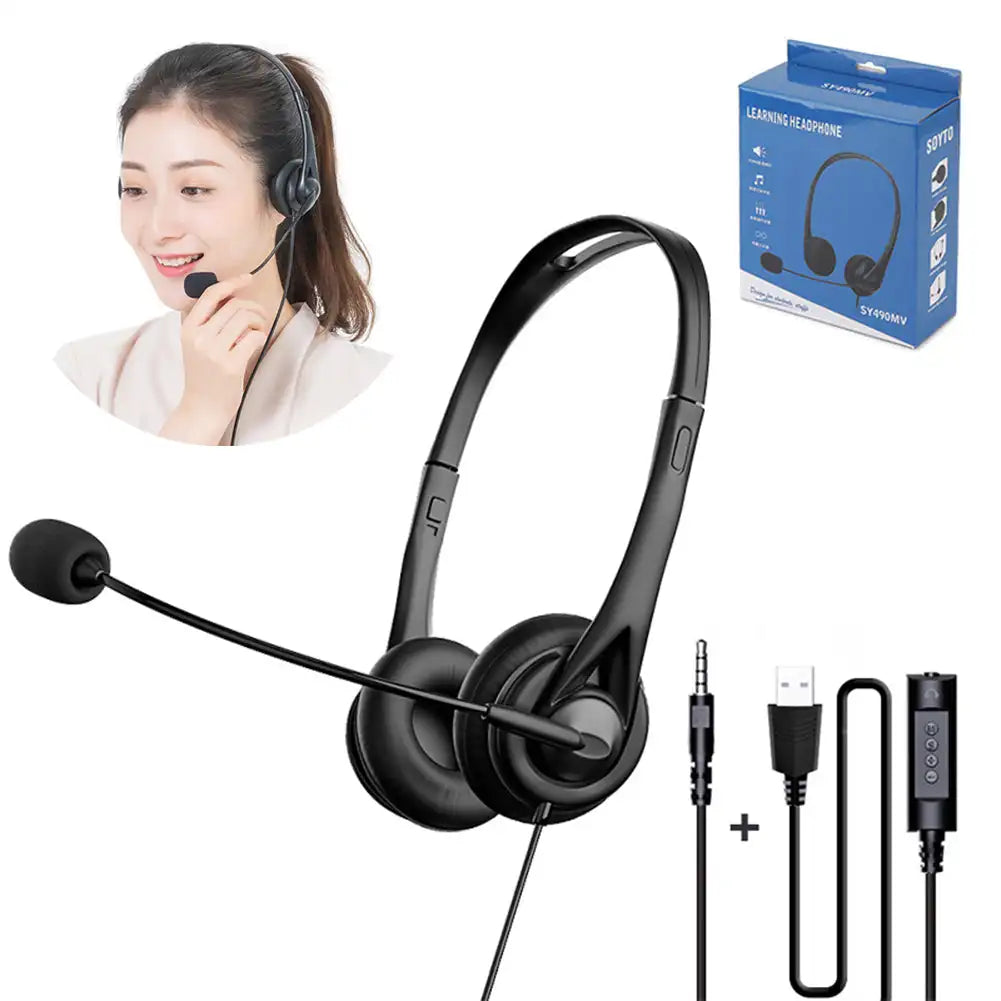 Fanmuran Wired Call Center Headset 3.5mm USB with Mic