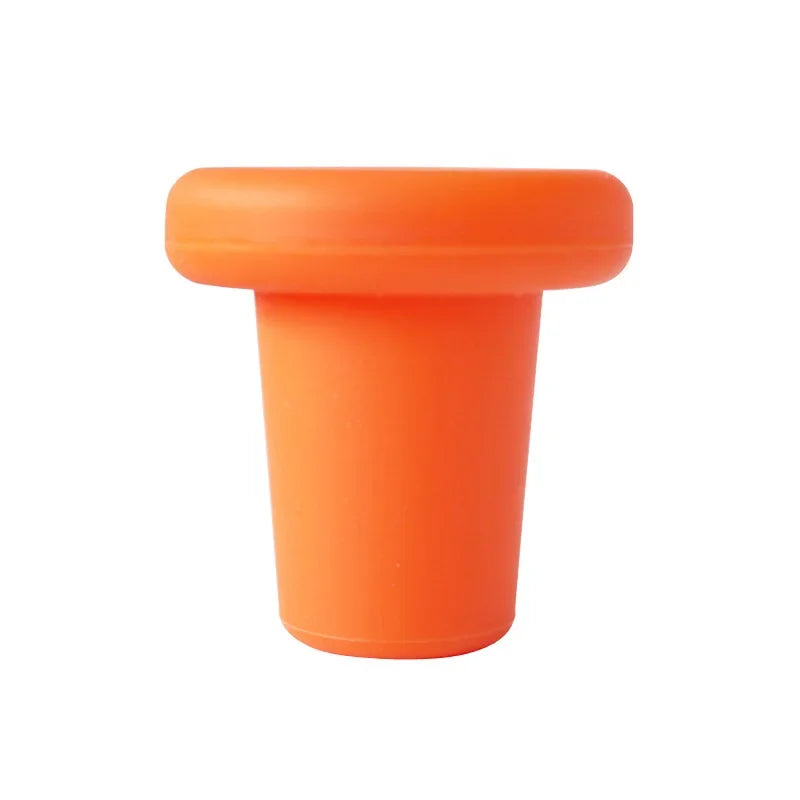 1/2/3/4pcs Silicone Bottle Stoppers Creative Wine Stoppers Bottle Caps Bar Preservation Tools Safe Healthy Home Bar Accessories Oasis Select orange