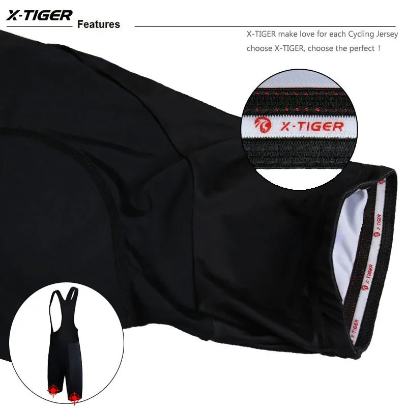 X-TIGER Men's Cycling Shorts 5D Coolmax Gel Pad Pro Lycra MTB Road Bicycle Shorts Breathable Mountain Biking Bibs Shorts Oasis Select