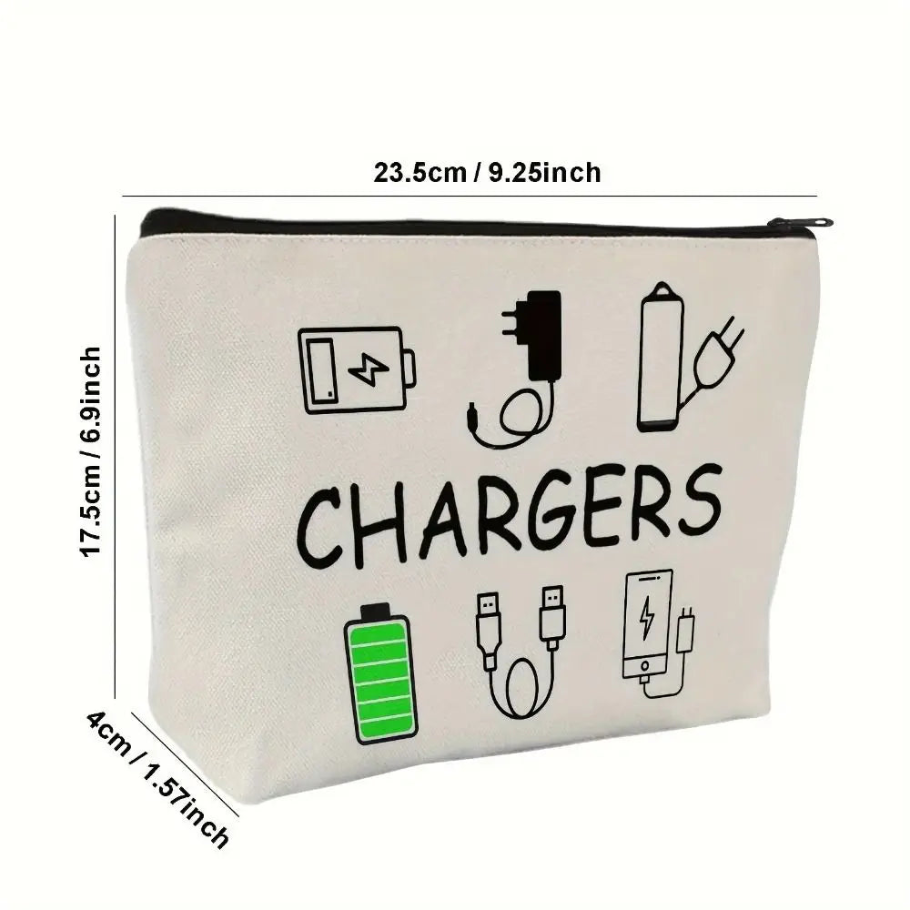 Portable Soft Travel Makeup Bags Canvas Water Proof Lipstick Bag Multifunctional Printing Charger Storage Bag Home Oasis Select
