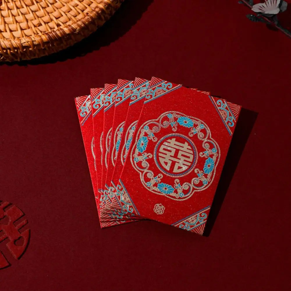 20pcs New Trendy Multiple Patterns Money Pocket Lucky Money Good Luck Blessing Bag Best Wishes Red Envelope Chinese Wedding Oasis Select 02
