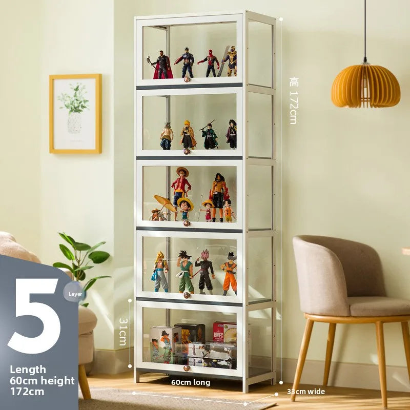 Figure display cabinet Floor-to-ceiling simple modern living room Layered shelves Household lockers Blind box display cabinet Oasis Select Five Doors 60