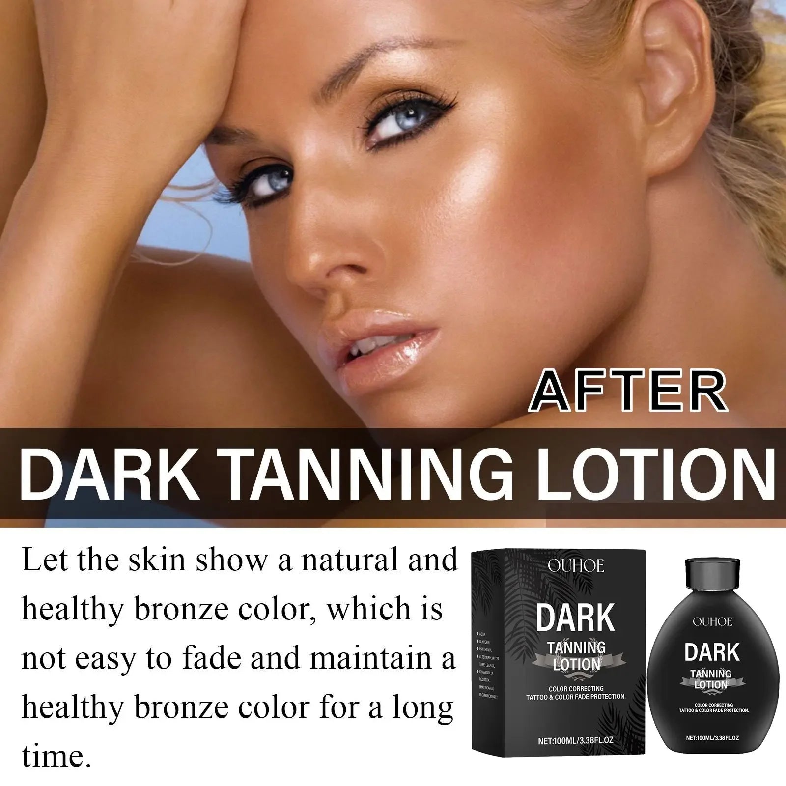 Self Tanning Lotion Long Lasting Bronzer Dark Wheat Sunless Tanner For Face Body Solarium Moisturizing Nourish Fake Tan Cream Oasis Select