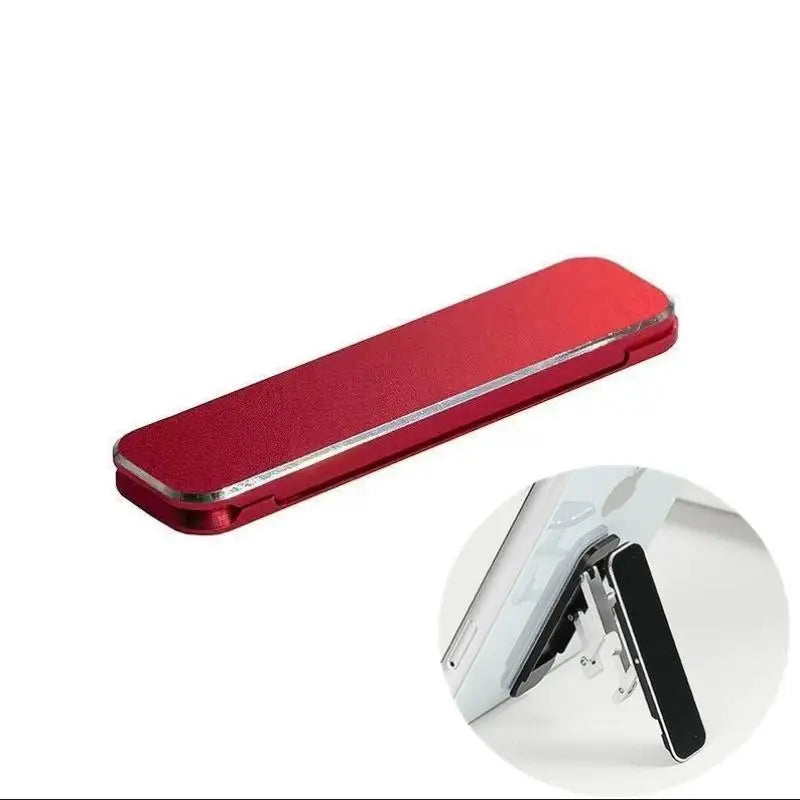 1/3PCS Mini Invisible Foldable Mobile Phone Stand Aluminum Alloy Desktop Mount Material Holder Adjustable Angle For Cellphone Oasis Select 1PCS Red
