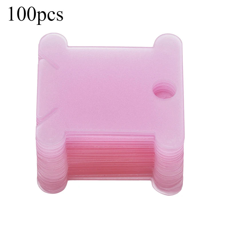 Thread Organizer Embroidery Thread Holder Floss Craft Bobbin Cross Stitch Craft Storage Plastic Sewing Thread Board Card Thread Oasis Select 100pcs-pink